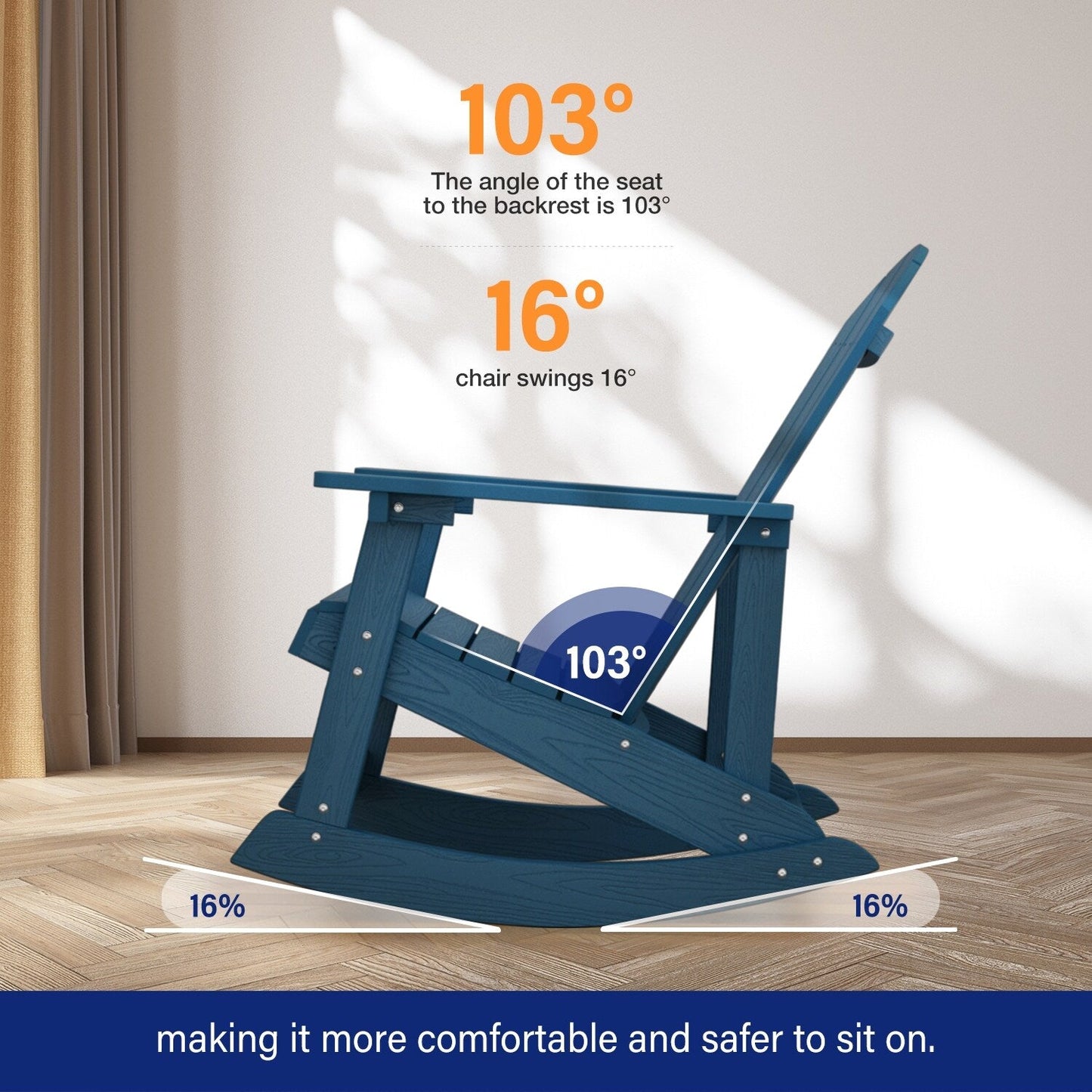 Sedia a dondolo da esterno WINSOON adatta a tutte le stagioni, set da 2