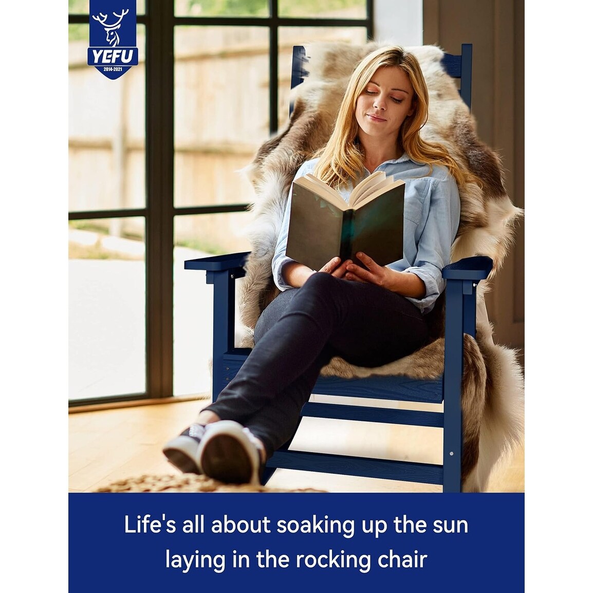 Sedia a dondolo da esterno WINSOON adatta a tutte le stagioni, set da 2