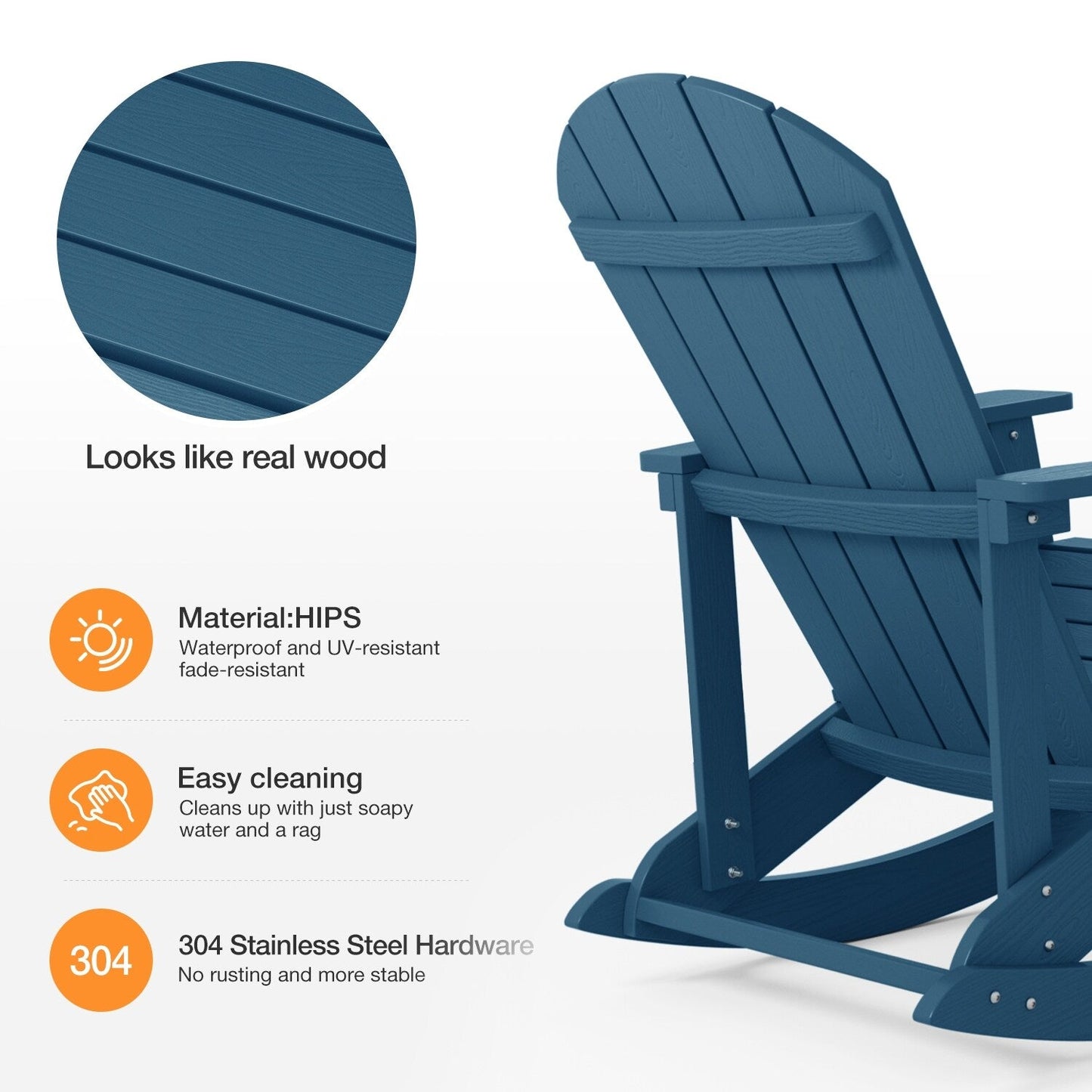 Sedia a dondolo da esterno WINSOON adatta a tutte le stagioni, set da 2
