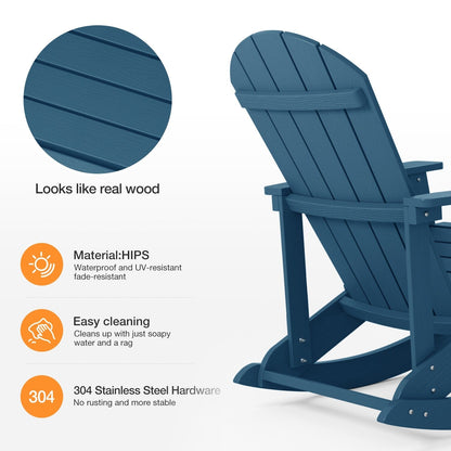 Sedia a dondolo da esterno WINSOON adatta a tutte le stagioni, set da 2
