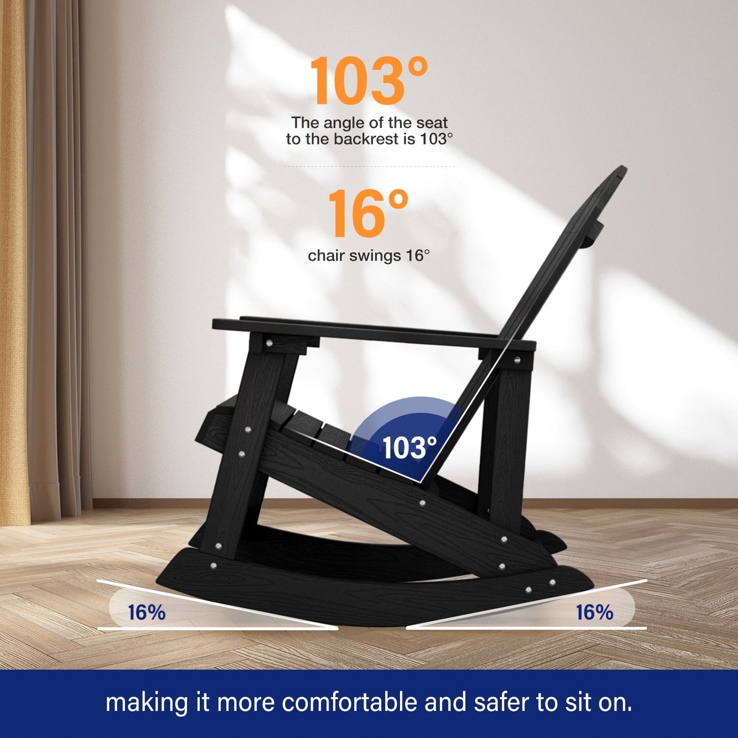 Sedia a dondolo da esterno WINSOON adatta a tutte le stagioni, set da 2