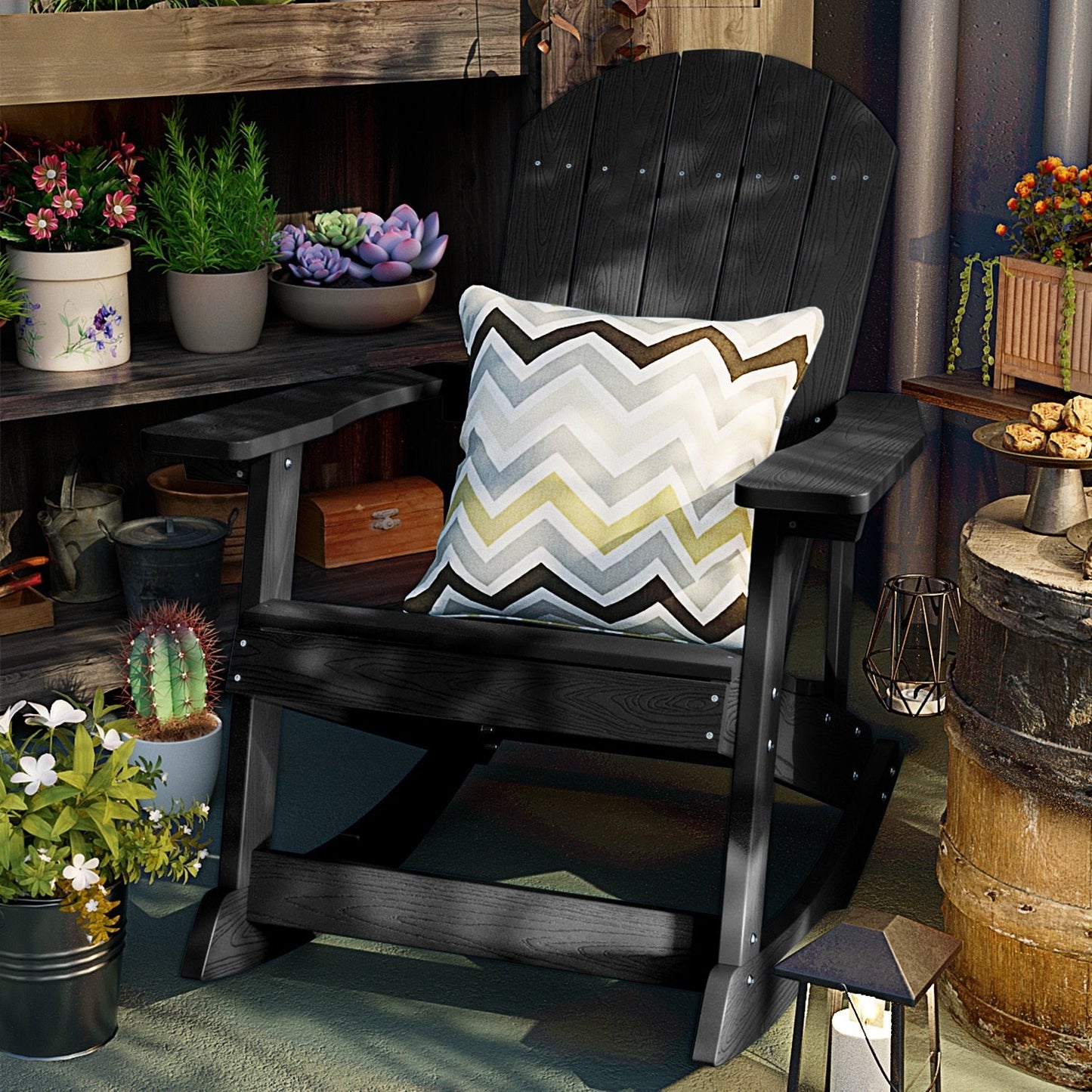 Sedia a dondolo da esterno WINSOON adatta a tutte le stagioni, set da 2