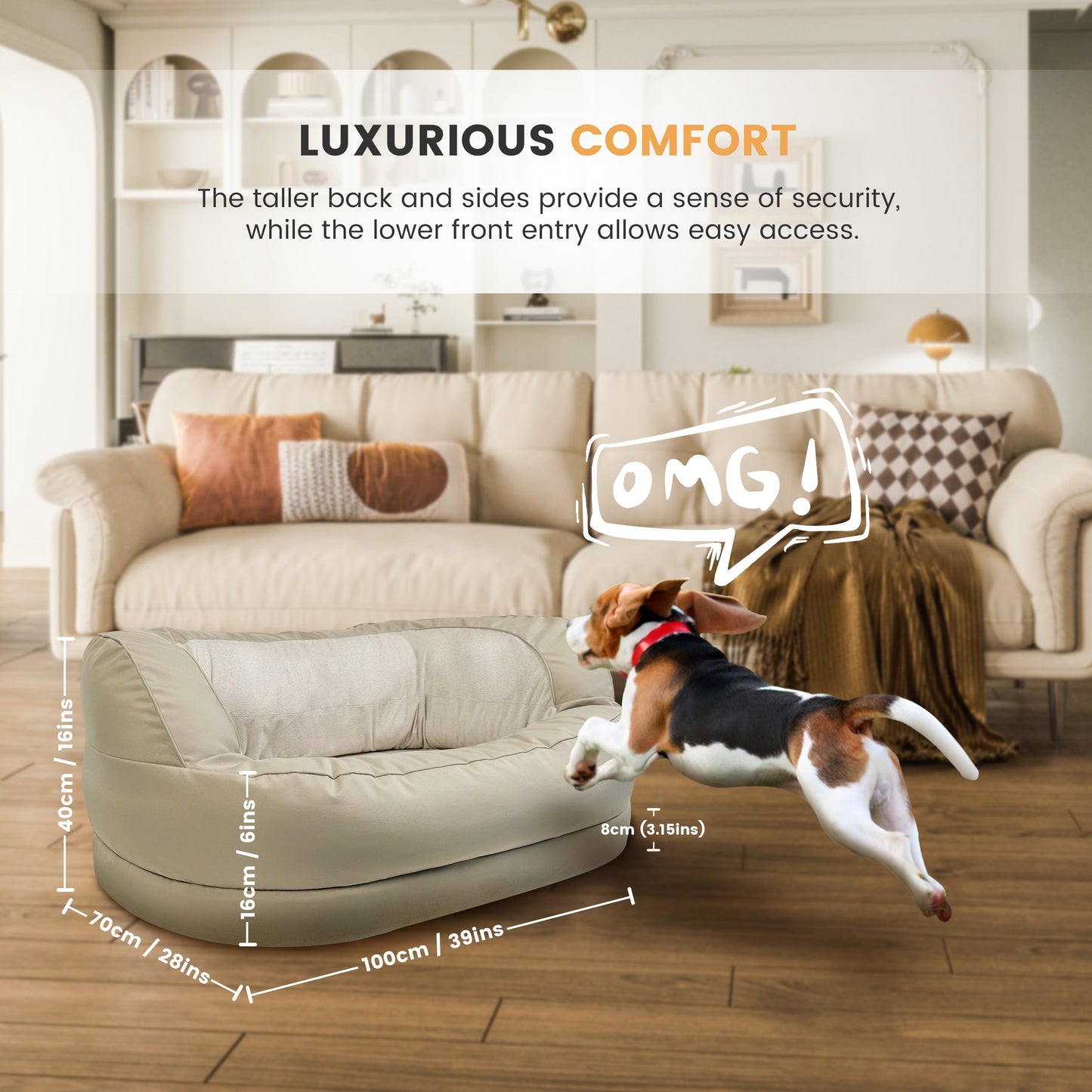 WOWMAX Letto ortopedico impermeabile in schiuma per cani di grossa taglia