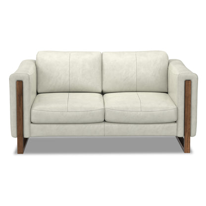 Divano moderno e contemporaneo WYNDENHALL Hillcrest da 62 pollici di larghezza in vera pelle