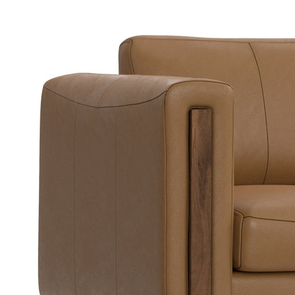 Divano moderno e contemporaneo WYNDENHALL Hillcrest da 62 pollici di larghezza in vera pelle