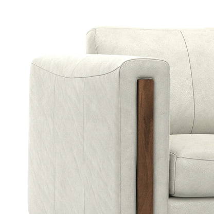 Divano moderno e contemporaneo WYNDENHALL Hillcrest da 62 pollici di larghezza in vera pelle