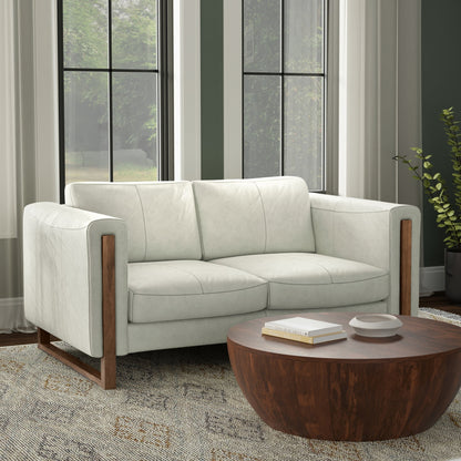 Divano moderno e contemporaneo WYNDENHALL Hillcrest da 62 pollici di larghezza in vera pelle