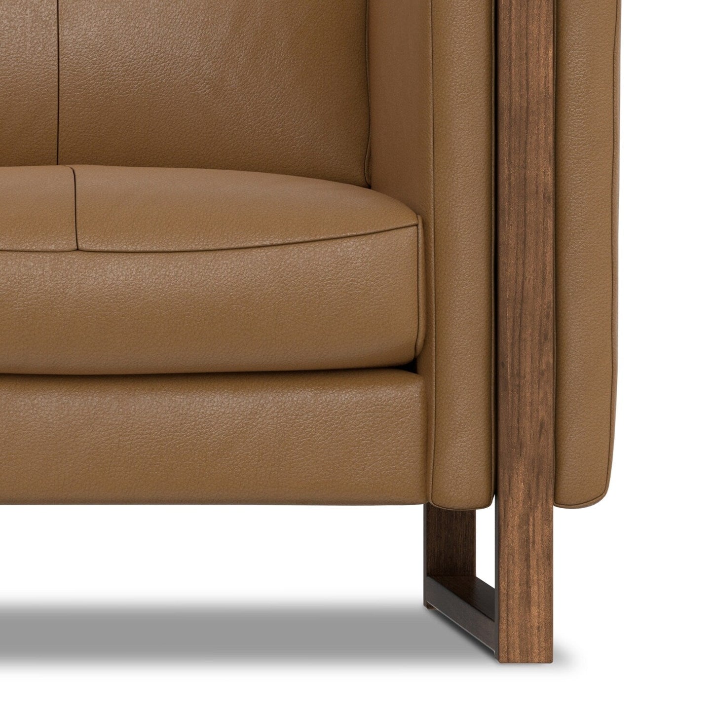 Divano moderno e contemporaneo WYNDENHALL Hillcrest da 62 pollici di larghezza in vera pelle