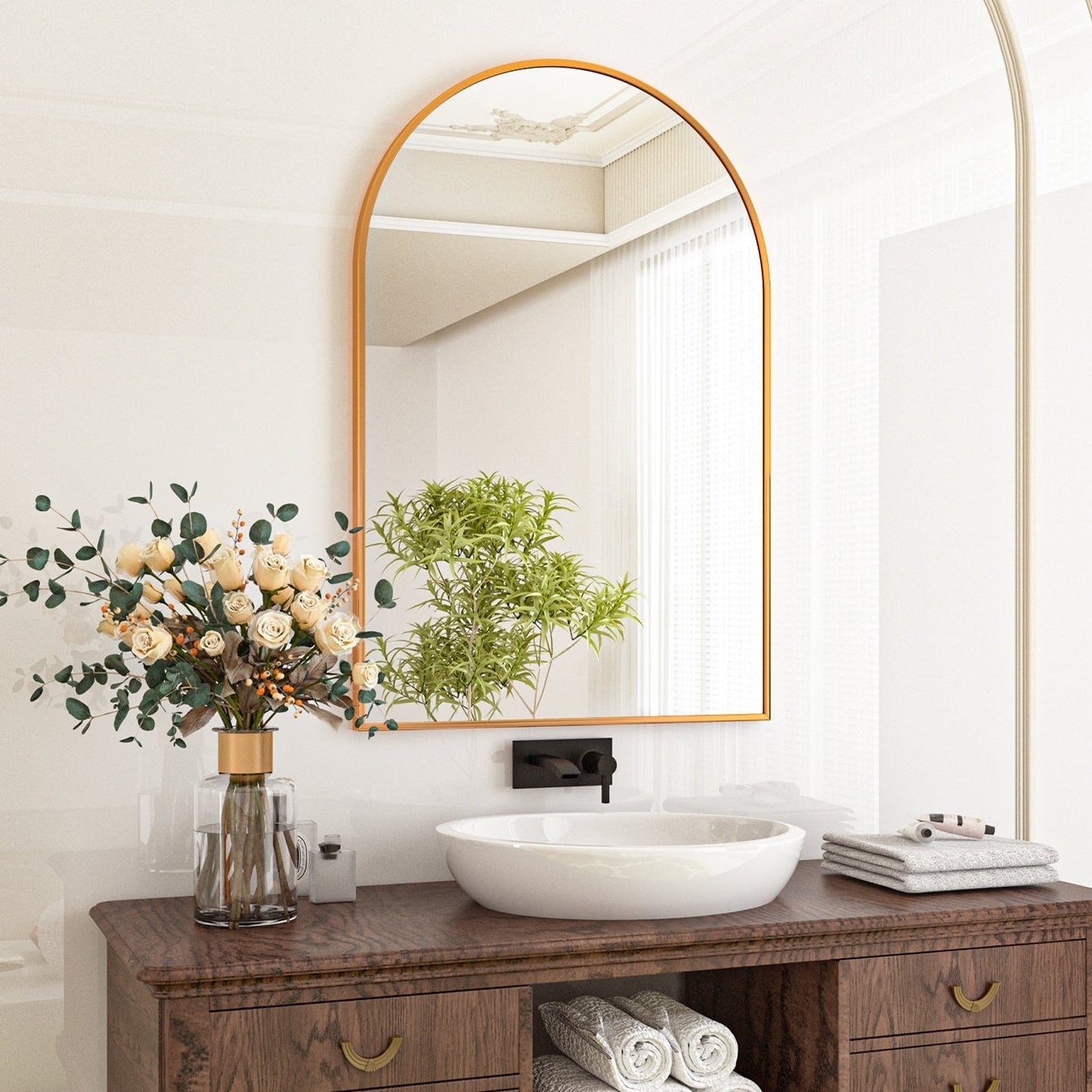 Specchio da parete per bagno ad arco YVANLA