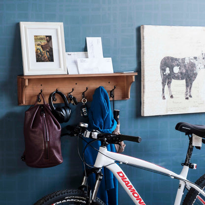 Wallniture Mante Portachiavi da parete, Porta posta decorativo con ripiano, Grandi ganci appendiabiti, Portachiavi da parete in legno