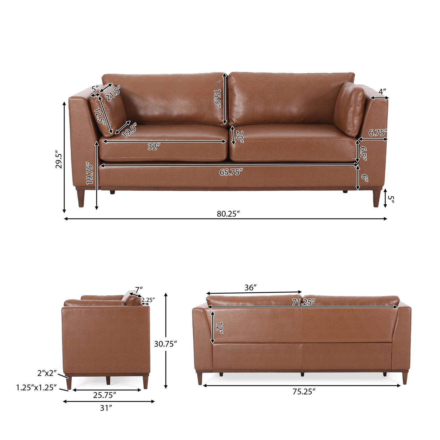 Divano a 3 posti in similpelle Warbler di Christopher Knight Home