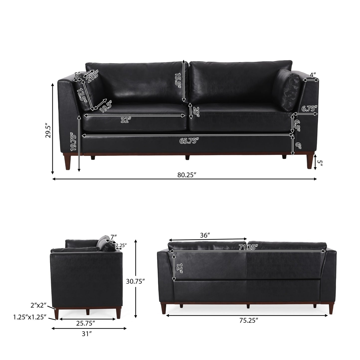 Divano a 3 posti in similpelle Warbler di Christopher Knight Home