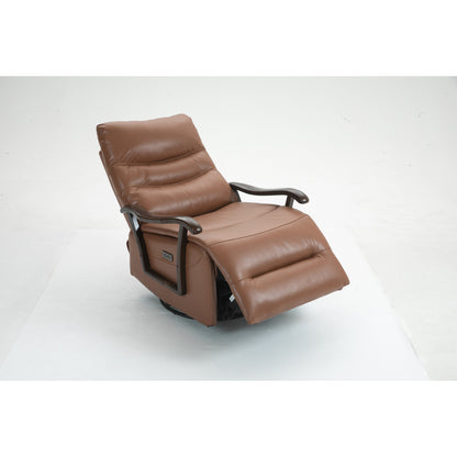 Poltrona reclinabile elettrica girevole resistente all'acqua con porta USB, braccioli in legno massello e funzione di oscillazione delicata