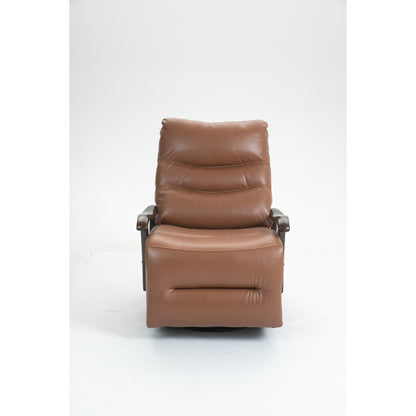 Poltrona reclinabile elettrica girevole resistente all'acqua con porta USB, braccioli in legno massello e funzione di oscillazione delicata