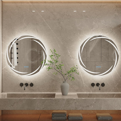 Specchio da bagno con luce LED touch impermeabile e antiappannamento, dimmerabile