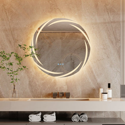 Specchio da bagno con luce LED touch impermeabile e antiappannamento, dimmerabile
