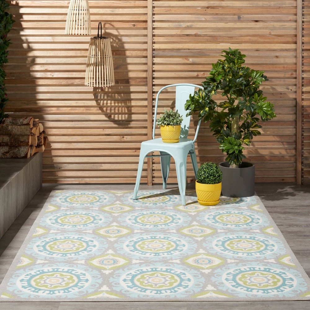 Tappeto Waverly Sun N' Shade per interni ed esterni Boho Medallion