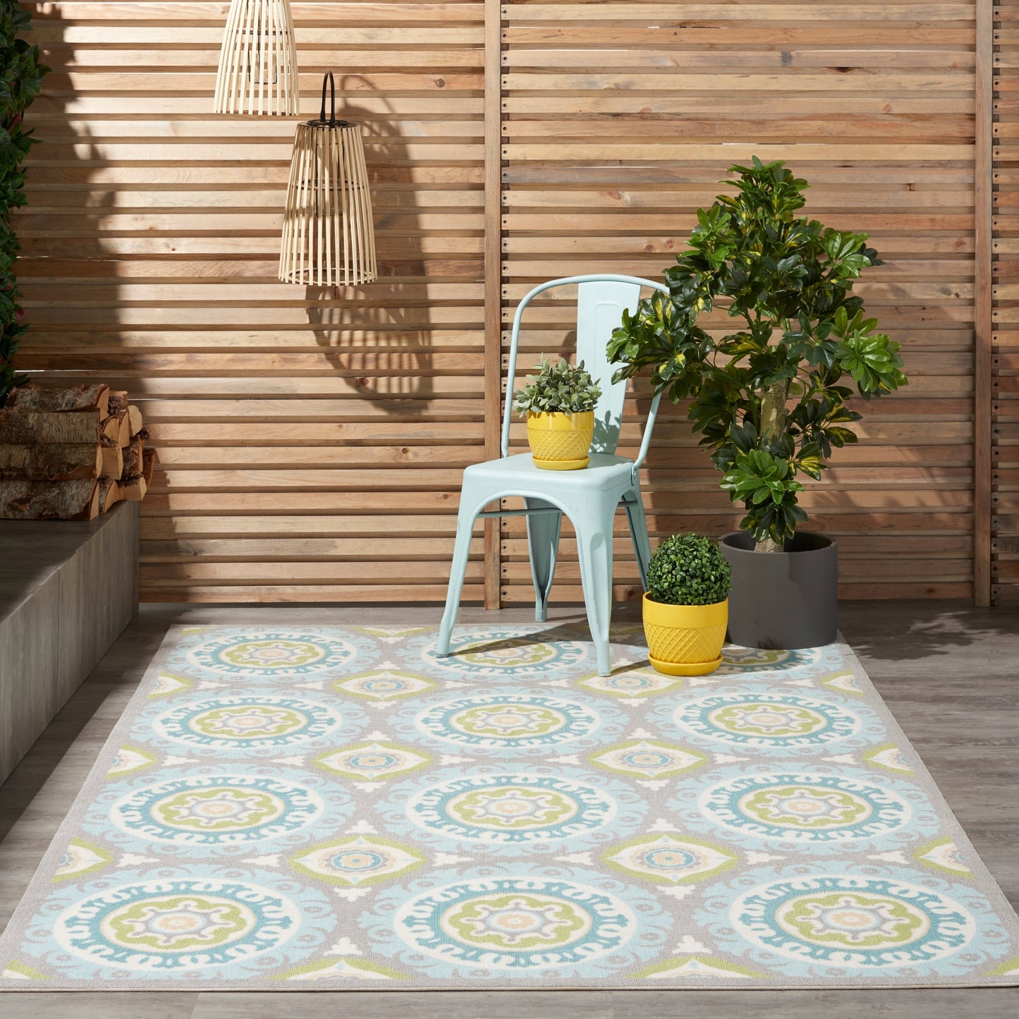 Tappeto Waverly Sun N' Shade per interni ed esterni Boho Medallion