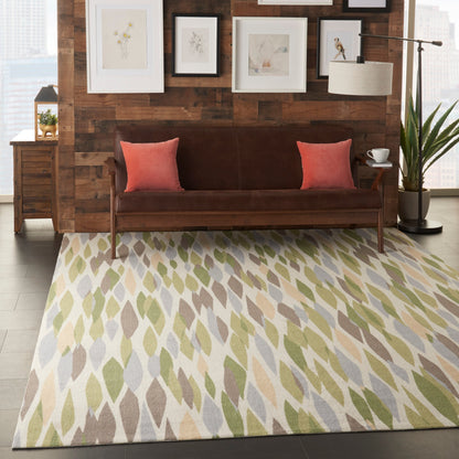 Tappeto Waverly Sun N' Shade moderno astratto per interni ed esterni