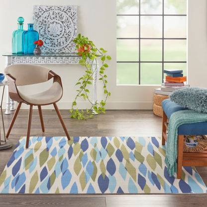 Tappeto Waverly Sun N' Shade moderno astratto per interni ed esterni