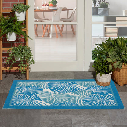 Tappeto moderno Waverly Sun N' Shade per interni/esterni con motivo botanico