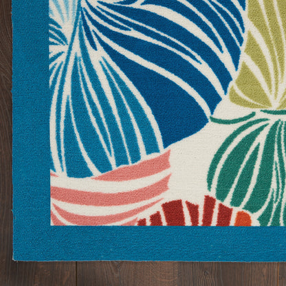 Tappeto moderno Waverly Sun N' Shade per interni/esterni con motivo botanico