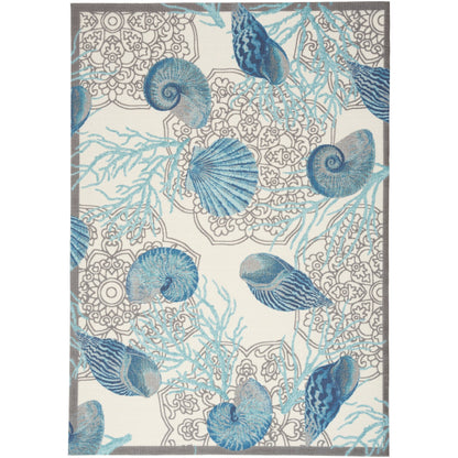 Tappeto per interni ed esterni Waverly Sun &amp; Shade Shore Thing Tropical Sea Shell Floral