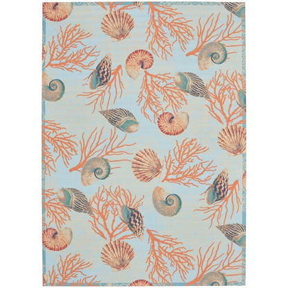 Tappeto per interni ed esterni Waverly Sun &amp; Shade Shore Thing Tropical Sea Shell Floral