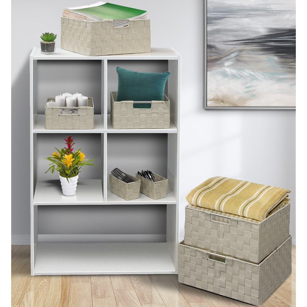 Set di cestini intrecciati da 7 pezzi