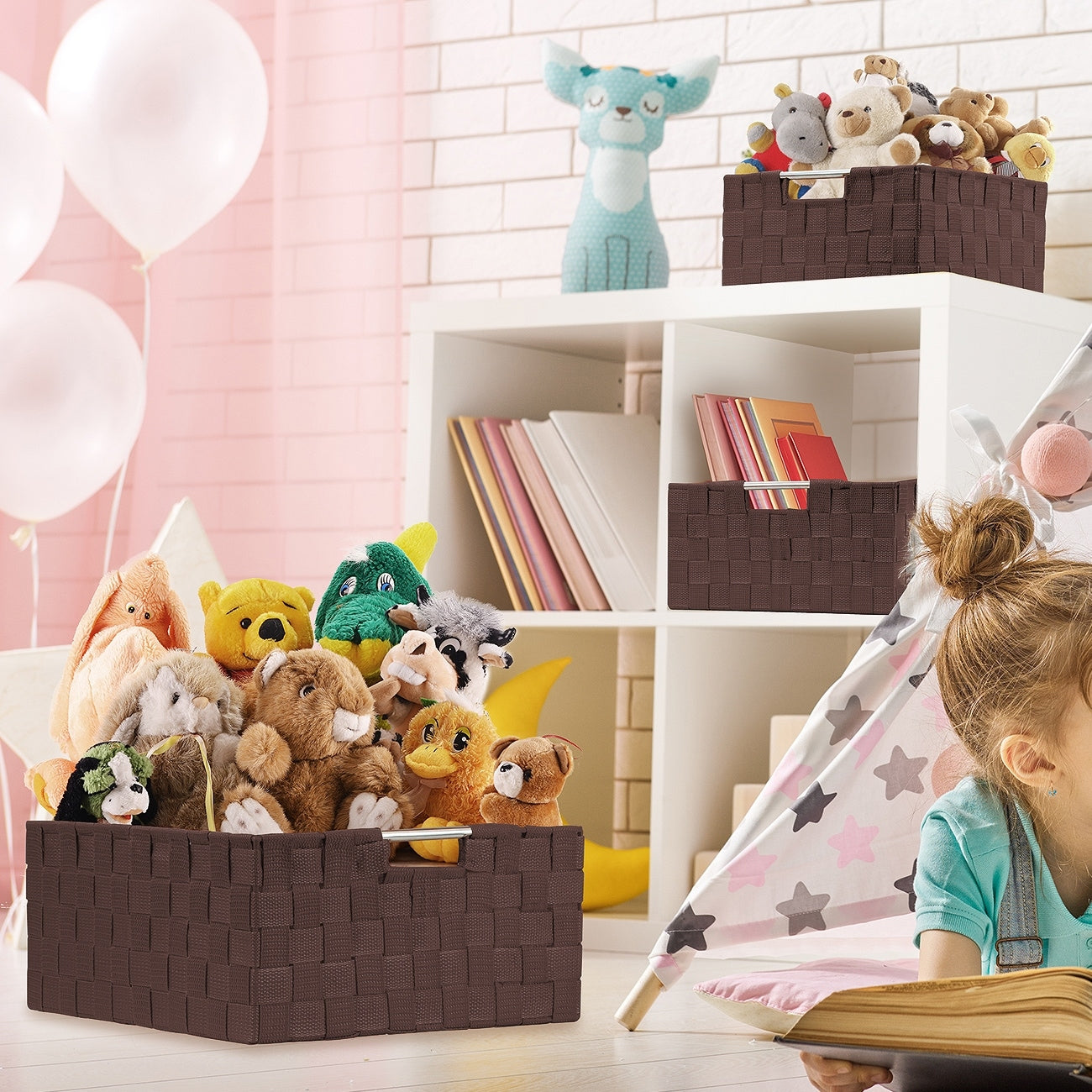 Set di cestini intrecciati da 7 pezzi