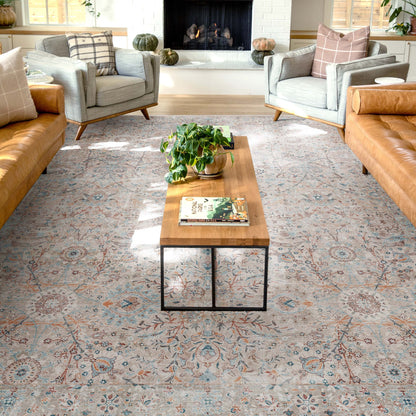 Tappeto vintage Emilia a trama piatta Asha ben tessuto