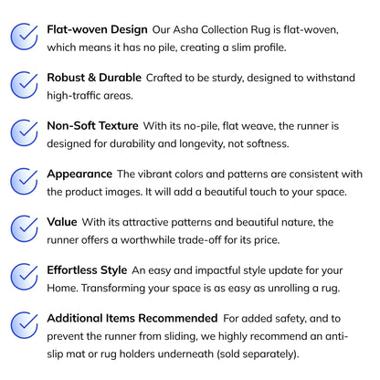 Tappeto vintage Emilia a trama piatta Asha ben tessuto