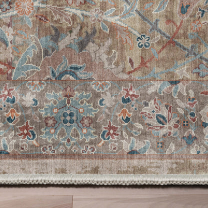 Tappeto vintage Emilia a trama piatta Asha ben tessuto