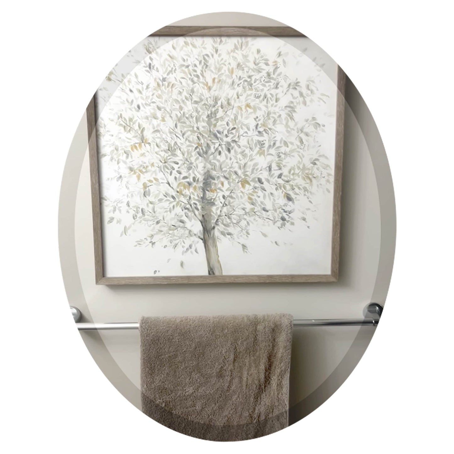 Specchio ovale Wells senza cornice bisellato