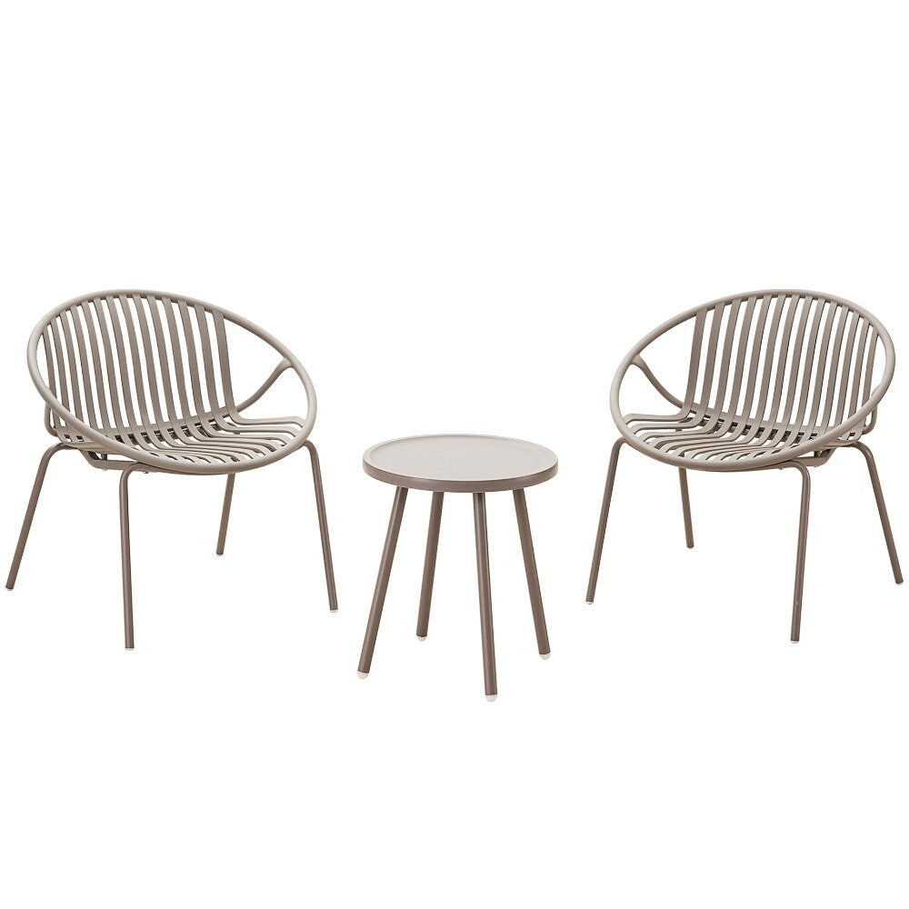 Set di mobili da giardino Werph da 3 pezzi, mobili da esterno con tavolo da bistrot e sedie da giardino, set da 2