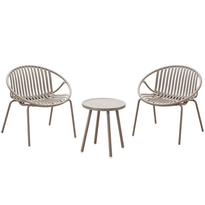 Set di mobili da giardino Werph da 3 pezzi, mobili da esterno con tavolo da bistrot e sedie da giardino, set da 2