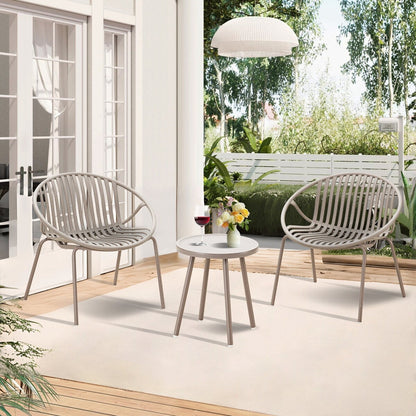 Set di mobili da giardino Werph da 3 pezzi, mobili da esterno con tavolo da bistrot e sedie da giardino, set da 2