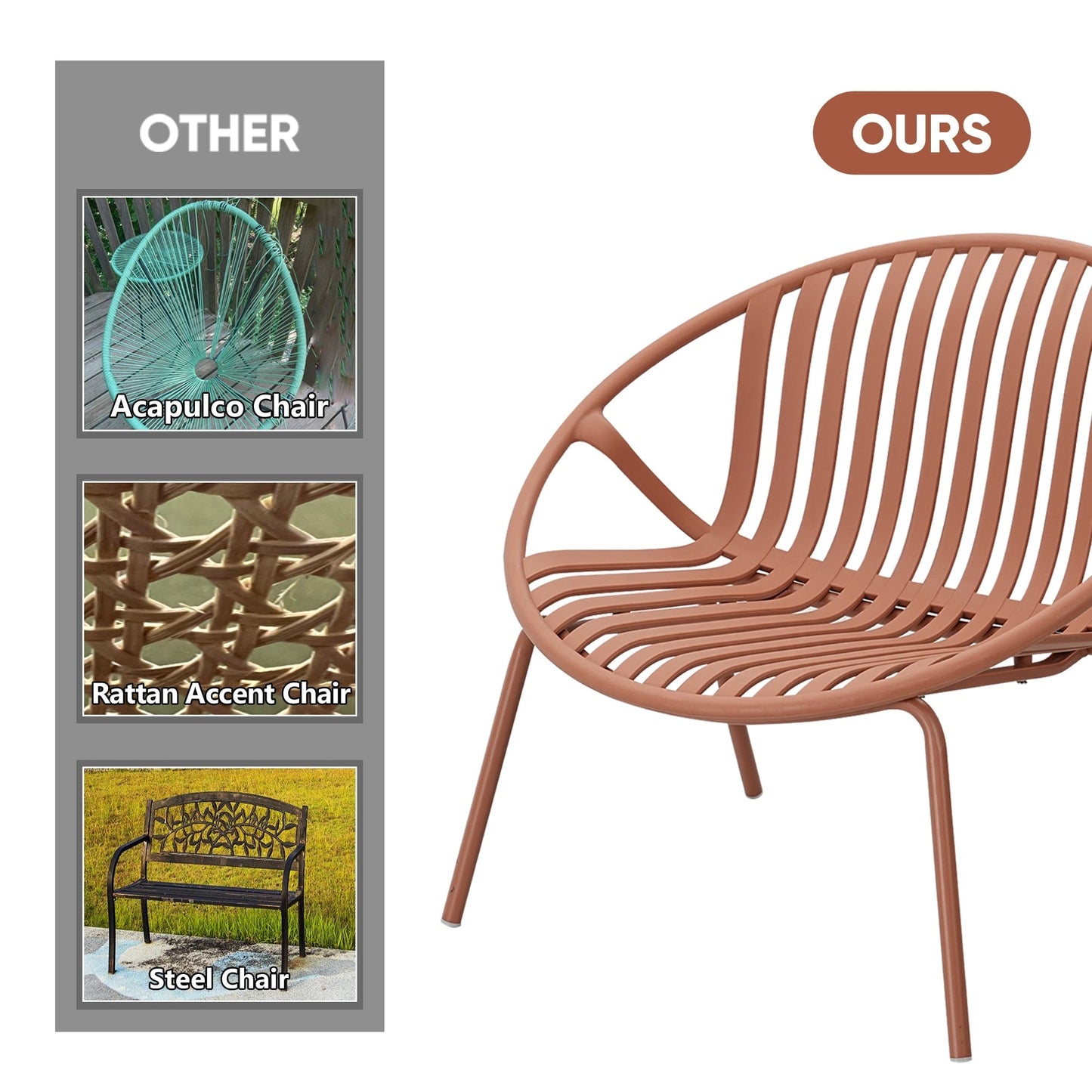 Set di mobili da giardino Werph da 3 pezzi, mobili da esterno con tavolo da bistrot e sedie da giardino, set da 2