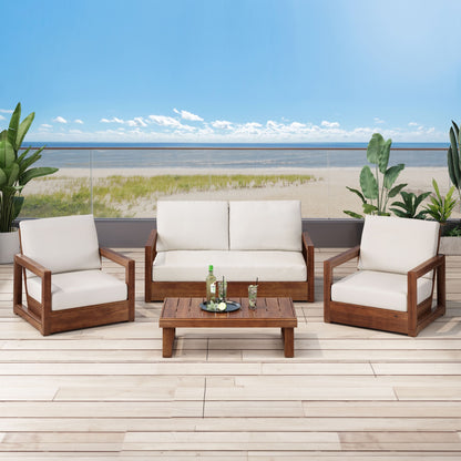 Set da salotto Westchester in acacia da 4 pezzi di Christopher Knight Home