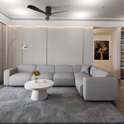 Set da conversazione imbottito Whisper con sedie modulari, braccioli agganciabili e pouf per soggiorno