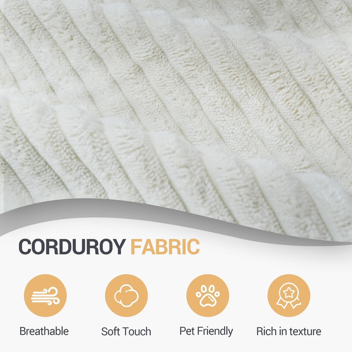 Divano letto modulare bianco da 118 pollici a 3 posti con poggiapiedi