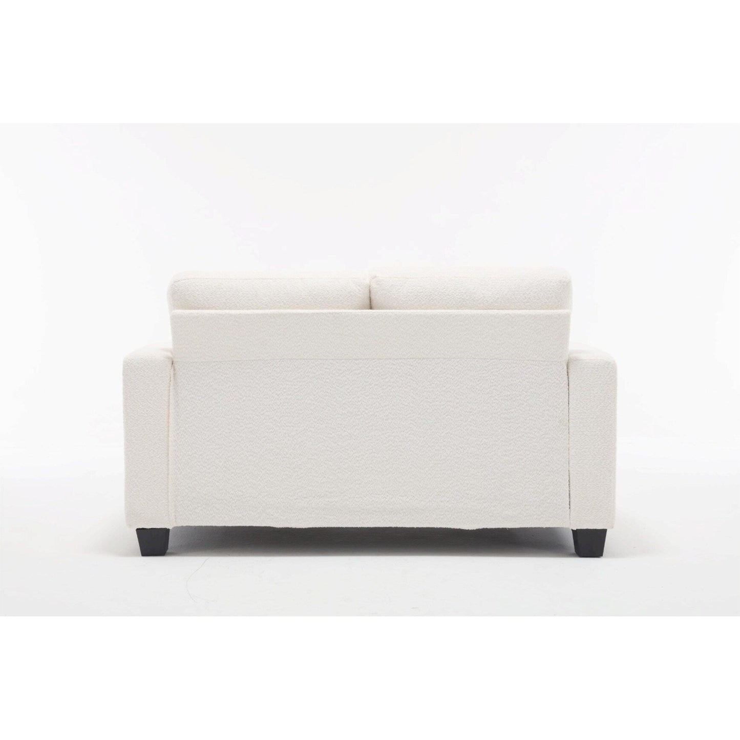 Divano a 2 posti in tessuto bianco da 63'' con seduta profonda e 3 cuscini