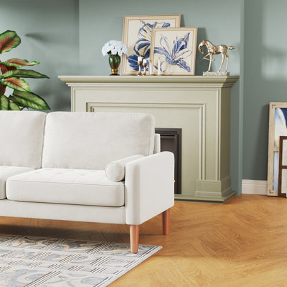 Divano imbottito bianco a 3 posti da 67,7'' con montaggio senza attrezzi