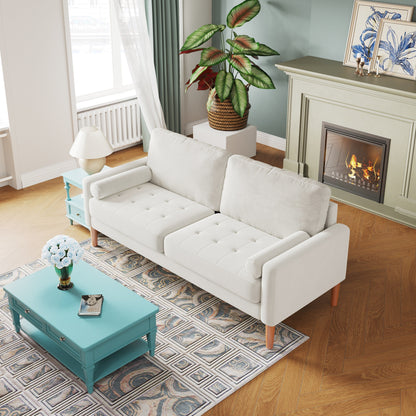 Divano imbottito bianco a 3 posti da 67,7'' con montaggio senza attrezzi