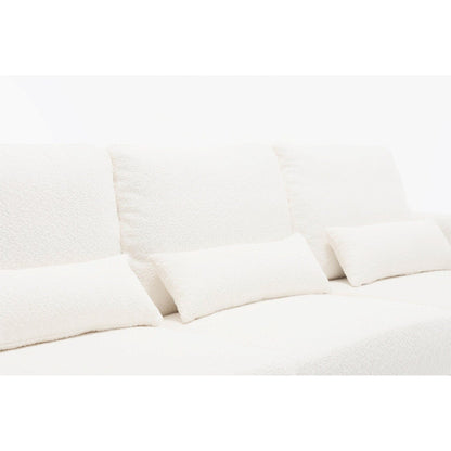 Divano a 3 posti in tessuto bianco da 88,4'' con cuscini posteriori rimovibili