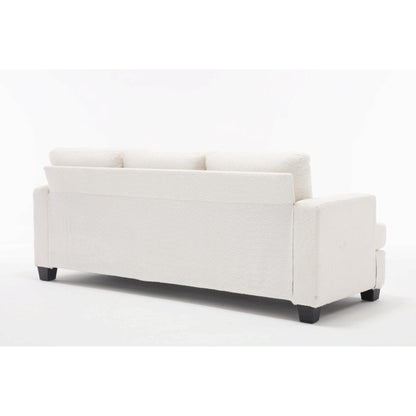 Divano a 3 posti in tessuto bianco da 88,4'' con cuscini posteriori rimovibili