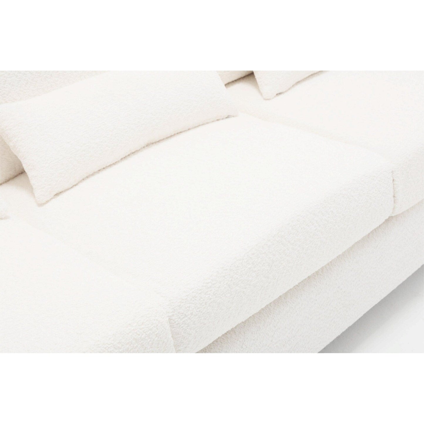 Divano a 3 posti in tessuto bianco da 88,4'' con cuscini posteriori rimovibili