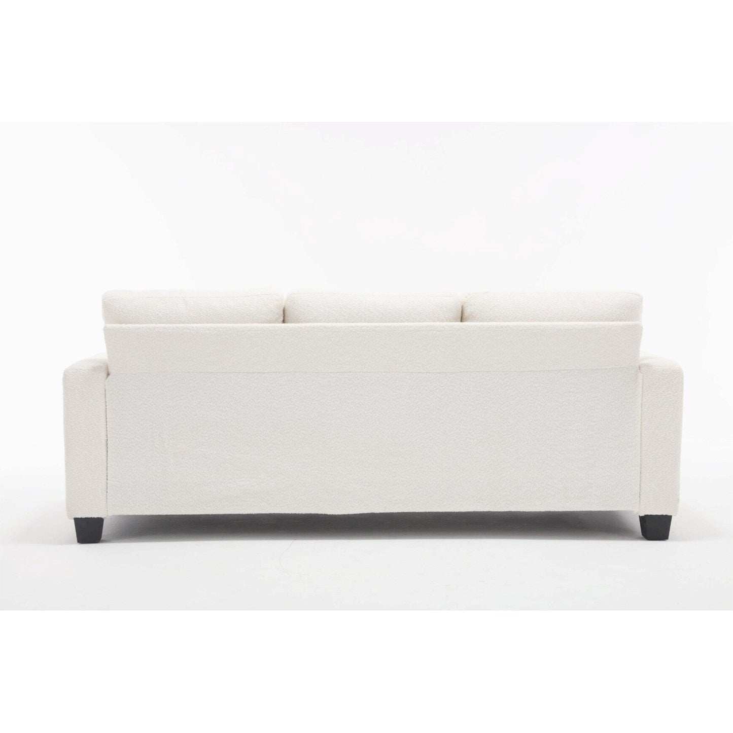 Divano moderno a 3 posti in tessuto bianco da 88,4'' con cuscini dello schienale rimovibili e struttura in legno massello