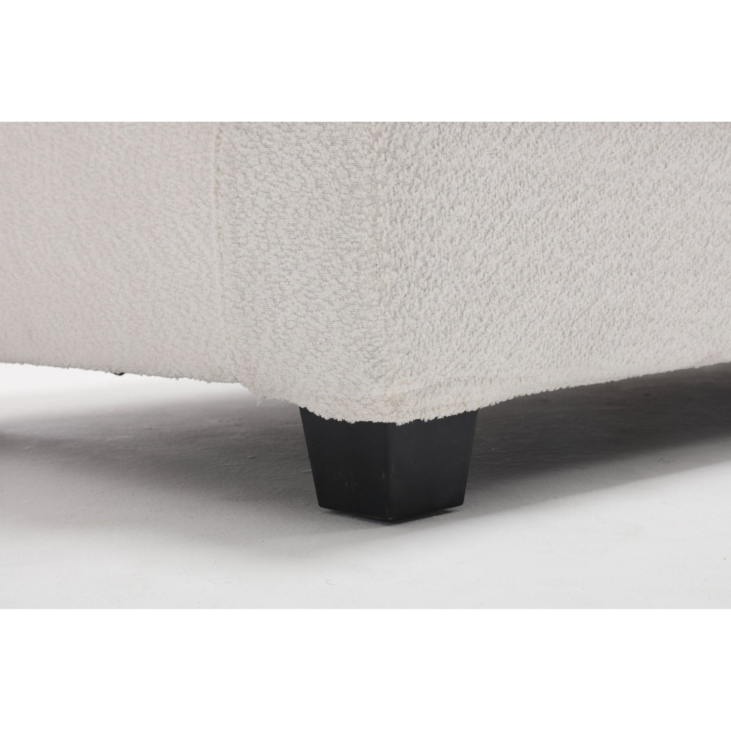 Divano moderno a 3 posti in tessuto bianco da 88,4'' con cuscini dello schienale rimovibili e struttura in legno massello