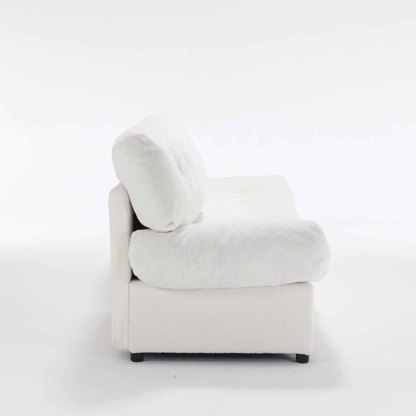 Divano a 2 posti in tessuto bianco da 96,46'' con trapuntatura a bottoni, struttura comoda e robusta per soggiorno e appartamento